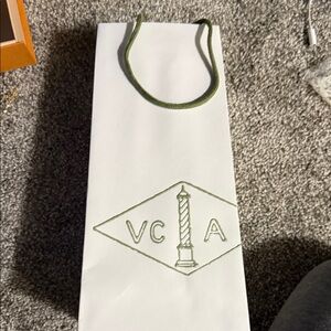 Van Cleef & Arpels White Bag with Green Rope Handles